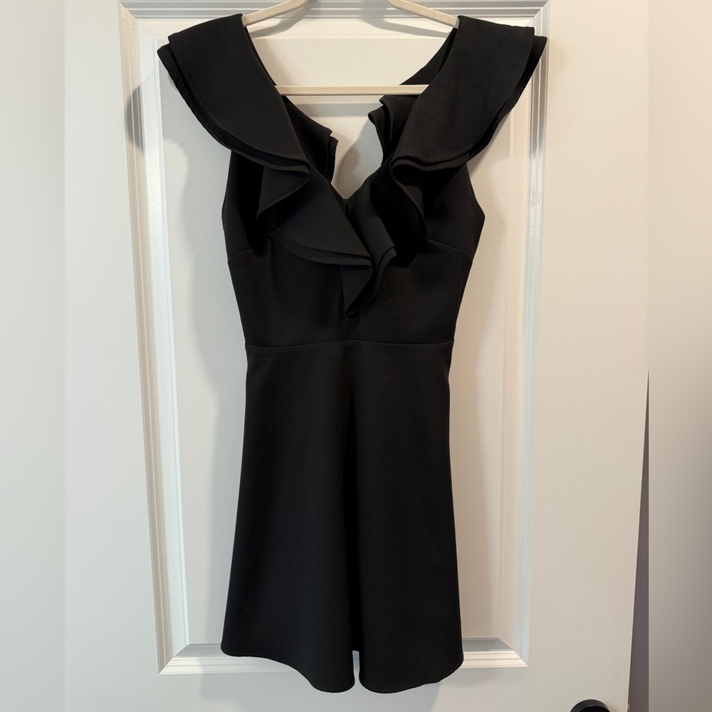 Lulus Elegant Black Ruffle Dress